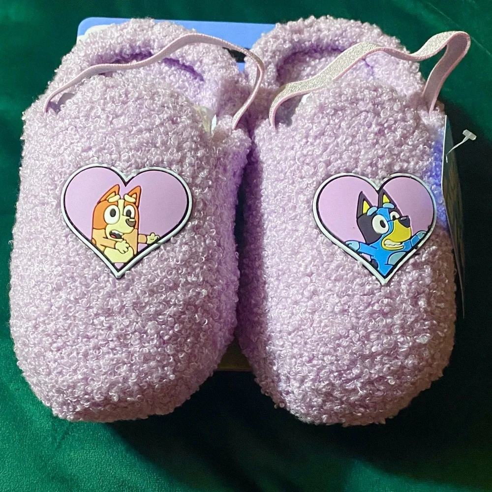 Bluey and Bingo Sherpa Purple Slingback Slippers